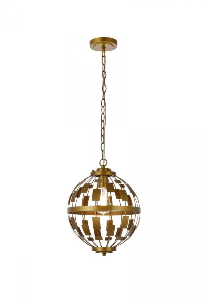 Levante 1 Light Pendant in Brass