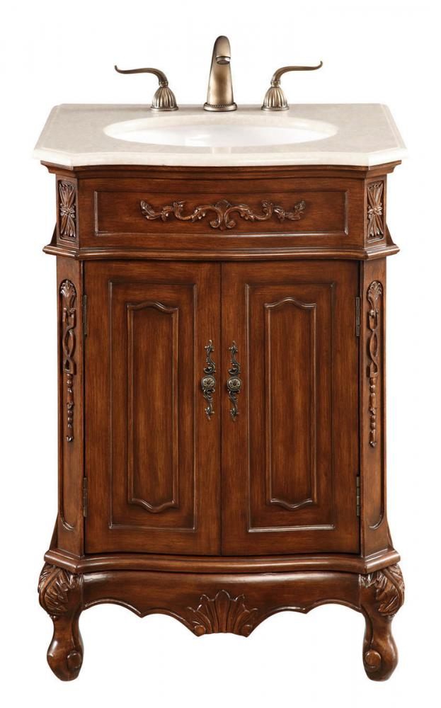 24 In. Single Bathroom Vanity Set In Brown