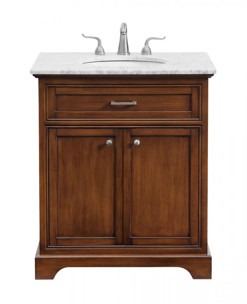 30 In. Single Bathroom Vanity Set in Teak