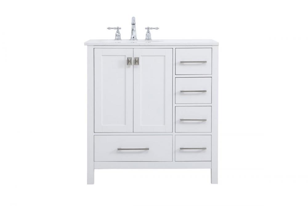 32 inch Single Bathroom Vanity in White