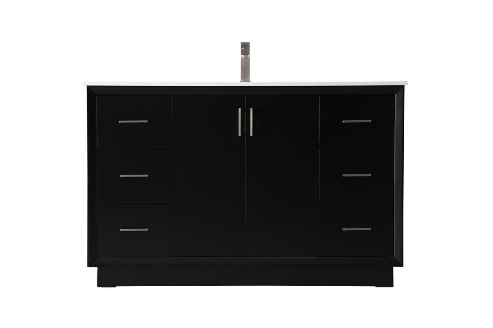 54 Inch Single Bathroom Vanity in Black