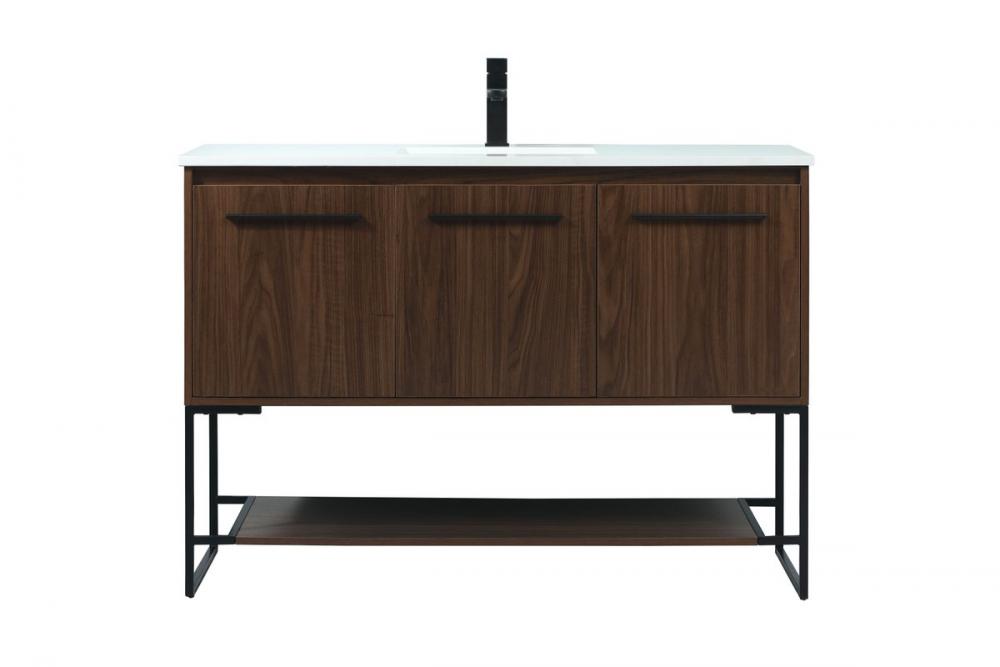 48 Inch Single Bathroom Vanity in Walnut