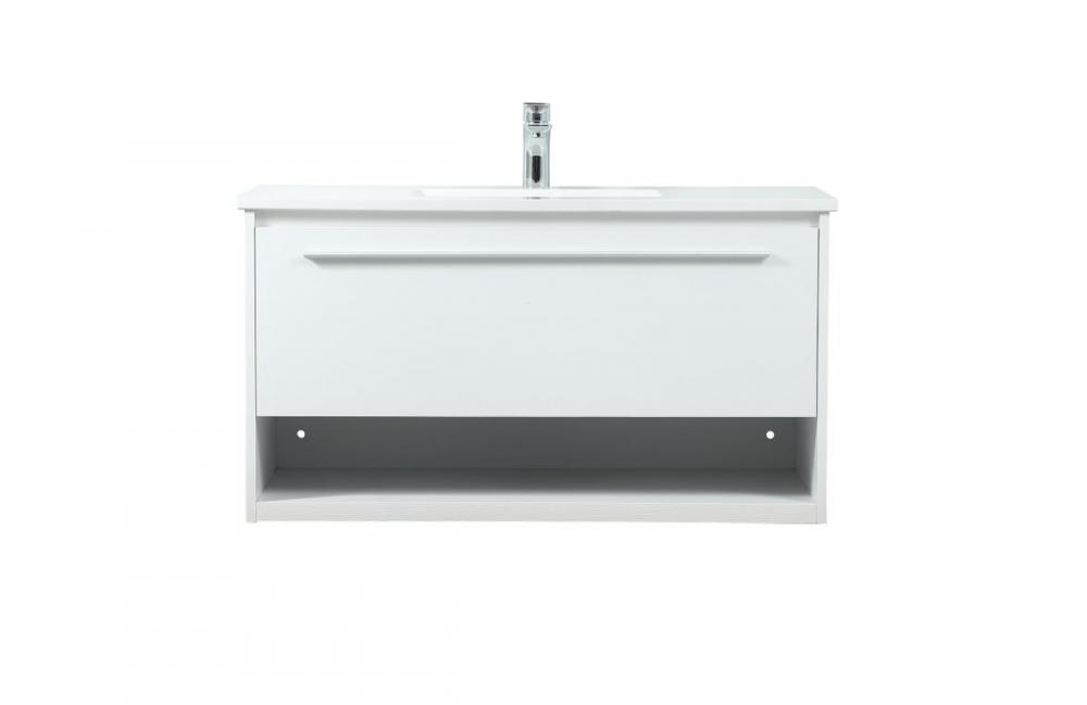 36 Inch Single Bathroom Vanity in White