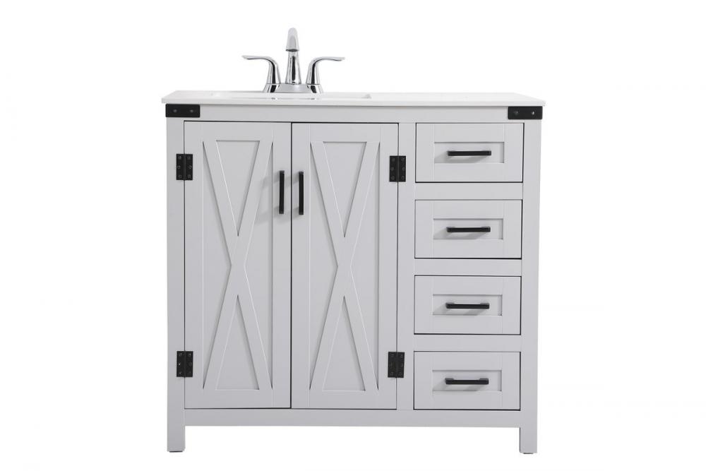 36 Inch Bathroom Vanity in Grey