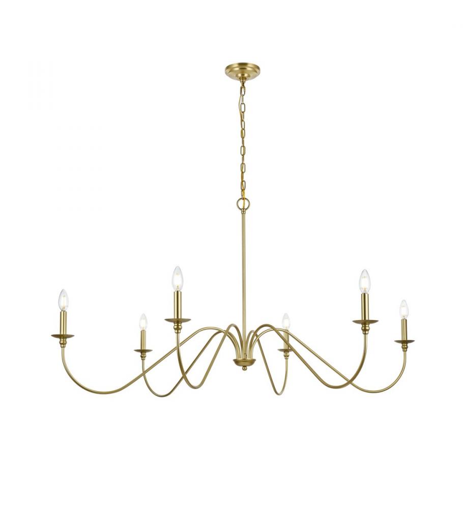 Rohan 54 inch chandelier in Brass