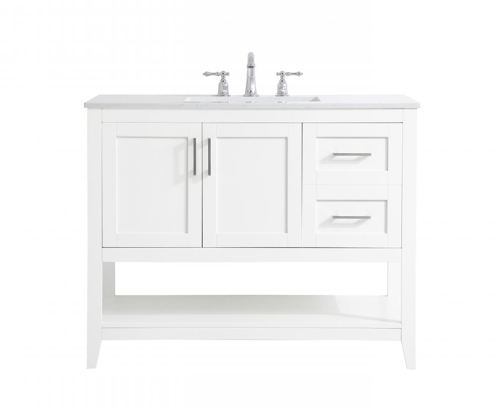 42 Inch Single Bathroom Vanity In White Vf16042wh Aura Lighting