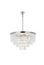 Elegant 1231D32PN/RC - Sydney 17 light polished nickel Chandelier Clear Royal Cut Crystal