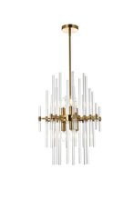 Elegant 2502D17SG - Sienna 17 Inch Crystal Rod Pendant in Gold