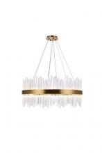 Elegant 3000D32G - Dallas 18 Light Gold Chandelier Clear Royal Cut Crystal