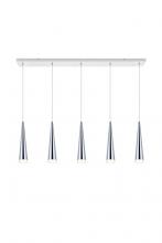 Elegant 5201D42C - Fantasia 5 light Chrome LED Pendant