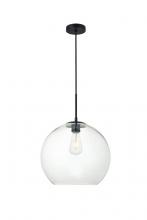 Elegant LD2216BK - Baxter 1 Light Black Pendant With Clear Glass