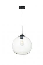 Elegant LD2224BK - Baxter 1 Light Black Pendant With Clear Glass