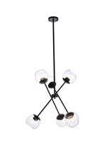 Elegant LD656D24BK - Axl 24 inch pendant in black with clear shade