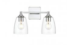 Elegant LD7307W15CH - Gianni 2 Light Chrome and Clear Bath Sconce