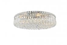 Elegant V2030F24C/RC - MaxIme 9 Light Chrome Flush Mount Clear Royal Cut Crystal