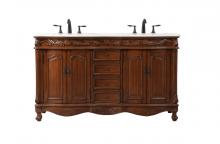 Elegant VF-1049TK - 60 inch double bathroom vanity in teak