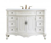 Elegant VF10148AW-VW - 48 inch Single Bathroom vanity in antique white with ivory white engineered marble