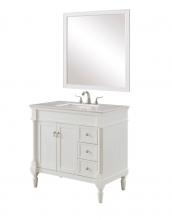 Elegant VF13036AW - 36 In. Single Bathroom Vanity Set In Antique White