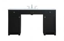 Elegant VF14960MBK - 60 Inch Ada Compliant Bathroom Vanity in Black