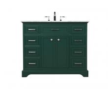 Elegant VF15042GN - 42 Inch Single Bathroom Vanity in Green