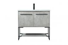 Elegant VF42536MCG - 36 Inch Single Bathroom Vanity in Concrete Grey