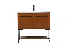 Elegant VF42536MTK - 36 Inch Single Bathroom Vanity in Teak