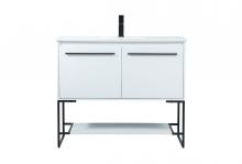 Elegant VF42540MWH - 40 Inch Single Bathroom Vanity in White