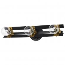 Nuvo 60/7865 - Marsden 3 Light Vanity; Matte Black and Natural Brass Finish