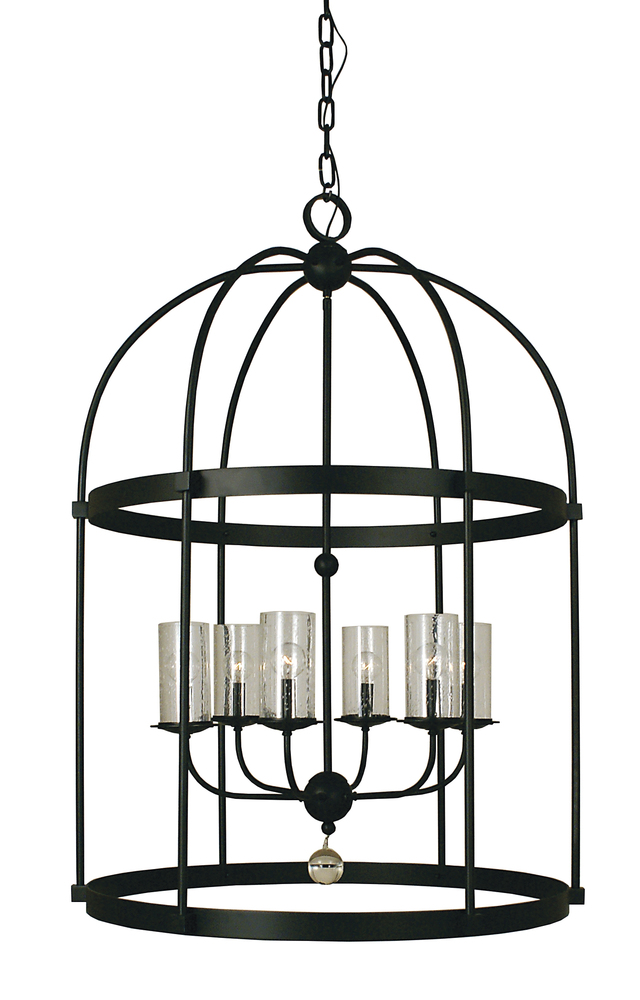 6-Light Brushed Nickel Compass Foyer Chandelier