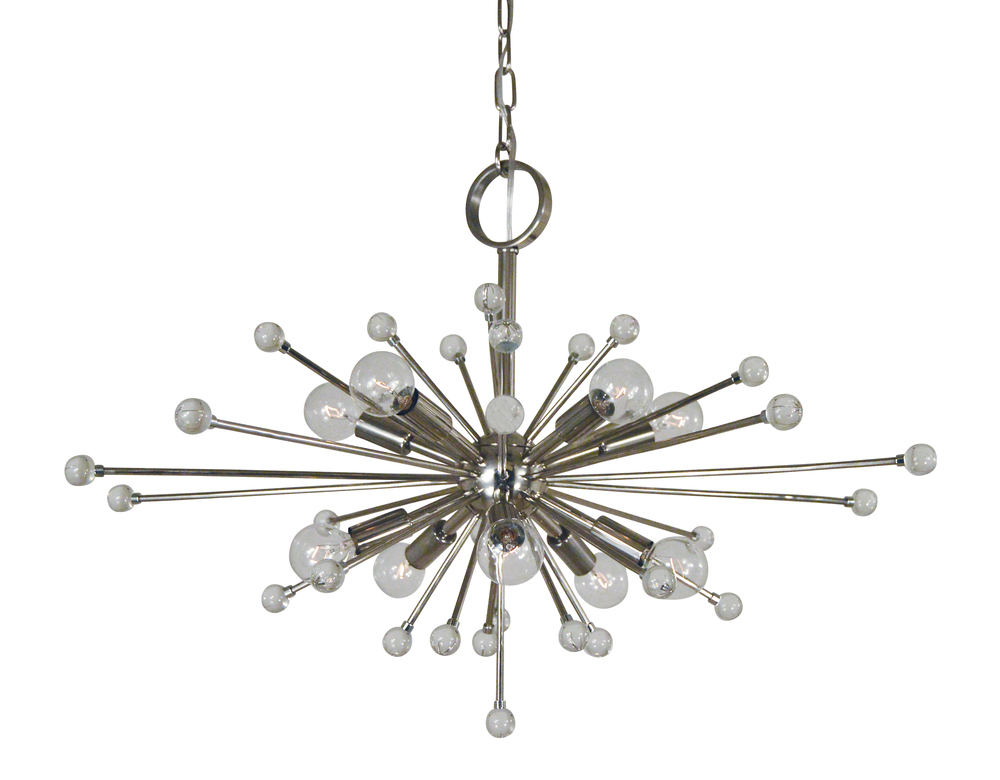 10-Light Satin Brass Supernove Chandelier