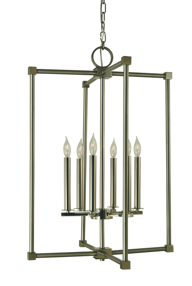 6-Light Polished Nickel Lexington Chandelier