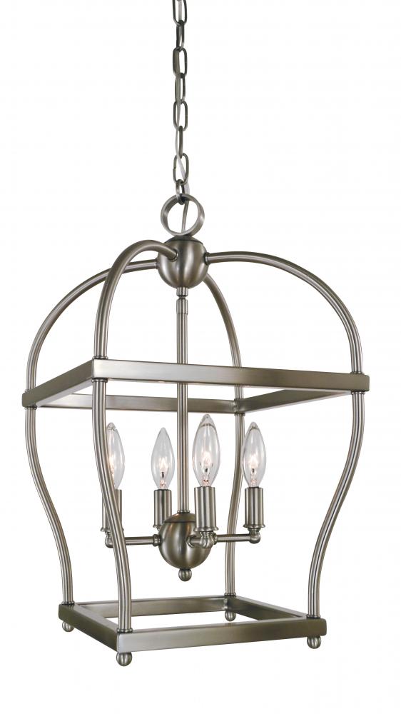 4-Light Brushed Nickel Kenmare Mini-Chandelier