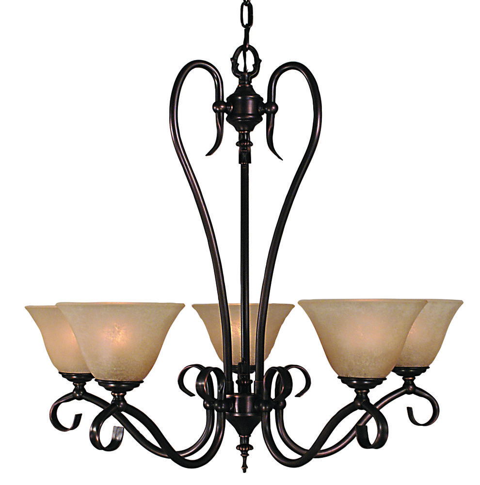 5-Light Sienna Bronze Black Forest Dining Chandelier