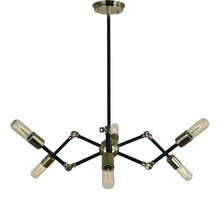 Framburg 4686 PN/MBLACK - 6-Light Polished Nickel/Matte Black Felix Chandelier