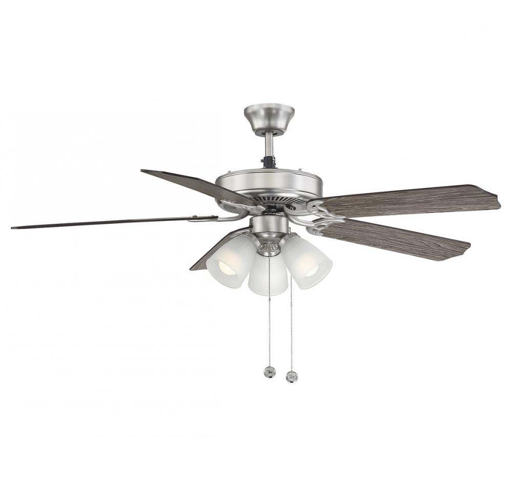 52" 3-Light Ceiling Fan in Brushed Nickel