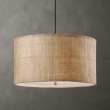 Uttermost 21933 - Uttermost Dafina 3 Light Burlap Drum Pendant