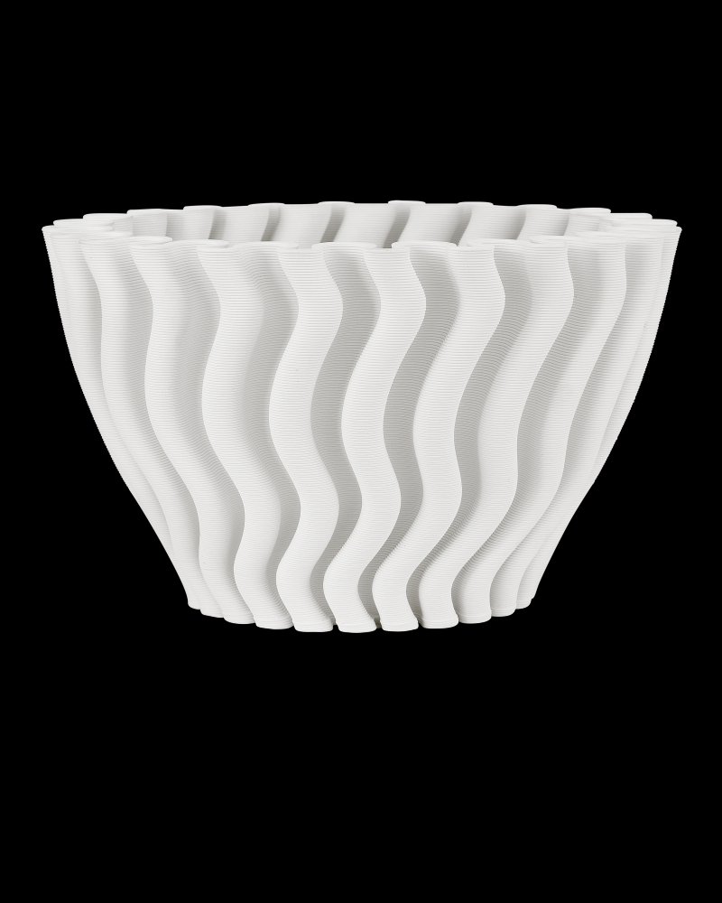 Ripple White Vase