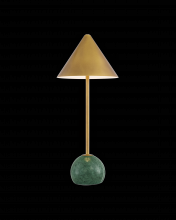 Currey 6700-0009 - Journey Green & Brass Cordless Table Lamp